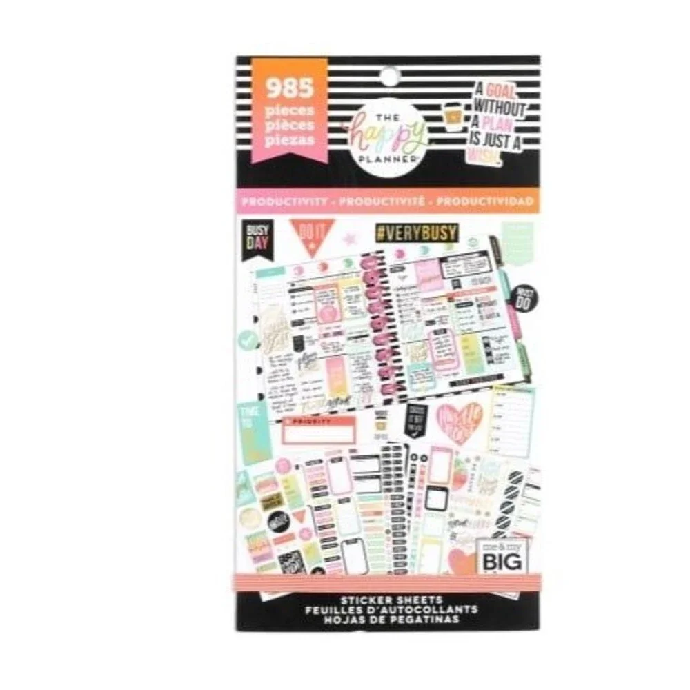 The Happy Planner sticker book value back bundle lot of 7 planner personalize